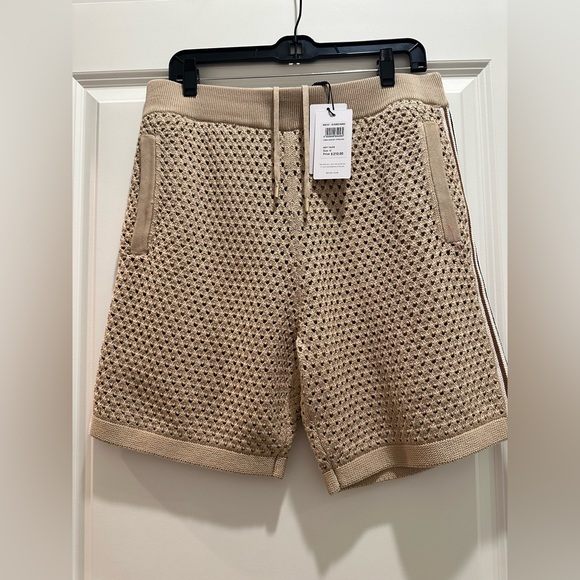 REISS CREEK COTTON BLEND CROCHET DRAWSTRING SHORTS
COLOR: TAUPE - Picture 1 of 3